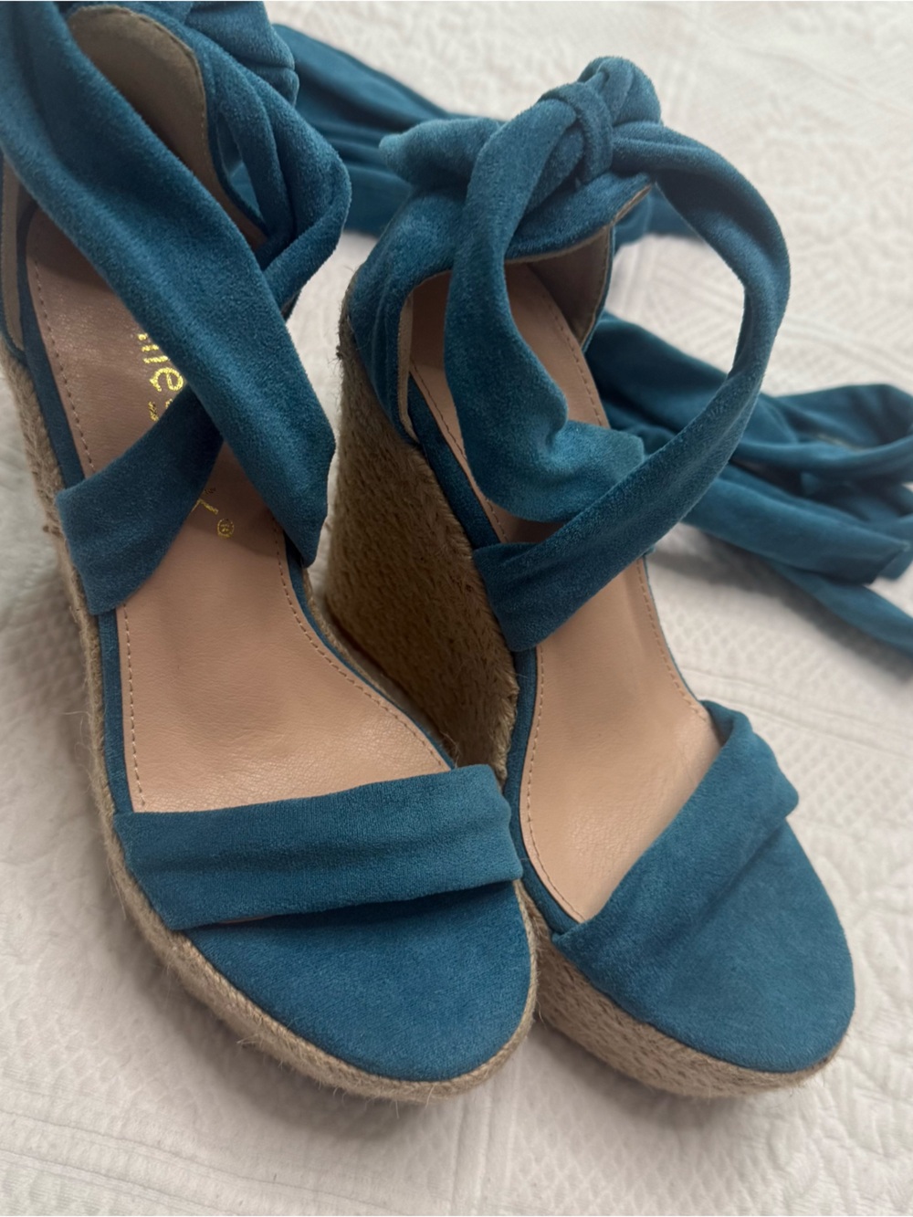Allegra K Lace Up Espadrilles Platform Wedges